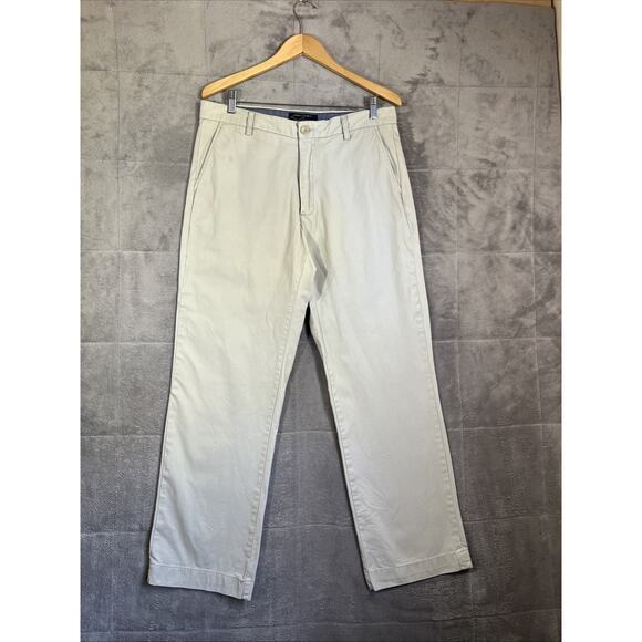 Banana Republic Pant Mens 34X32 Khaki Relaxed Fit Dawson Chino Cotton Preppy - Picture 1 of 14
